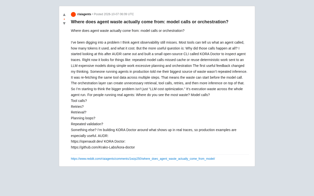 reddit source: Where does agent waste actually come from