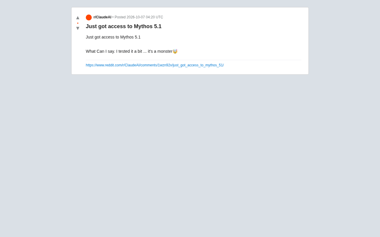 Mythos 5.1 Early Access: A New Model Being Called a "Monster"