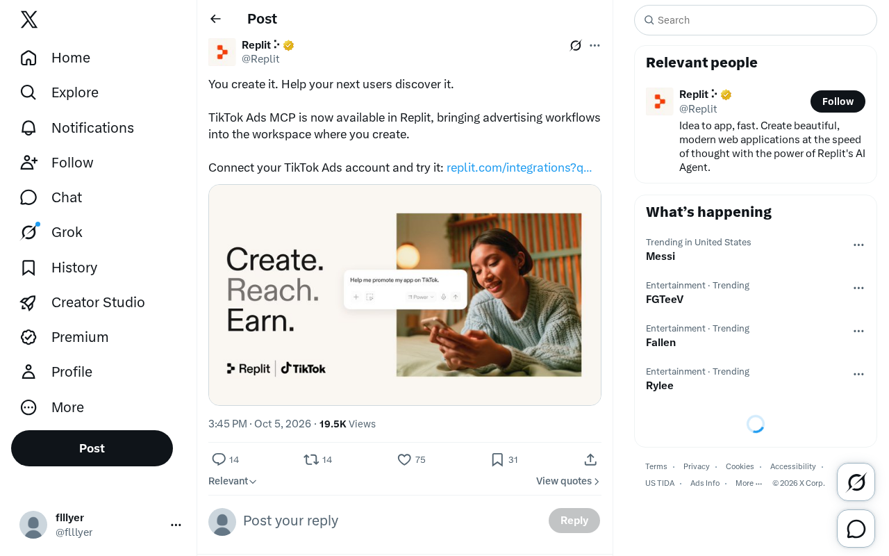 TikTok Ads MCP 登陆 Replit:开发与广告投放一体化