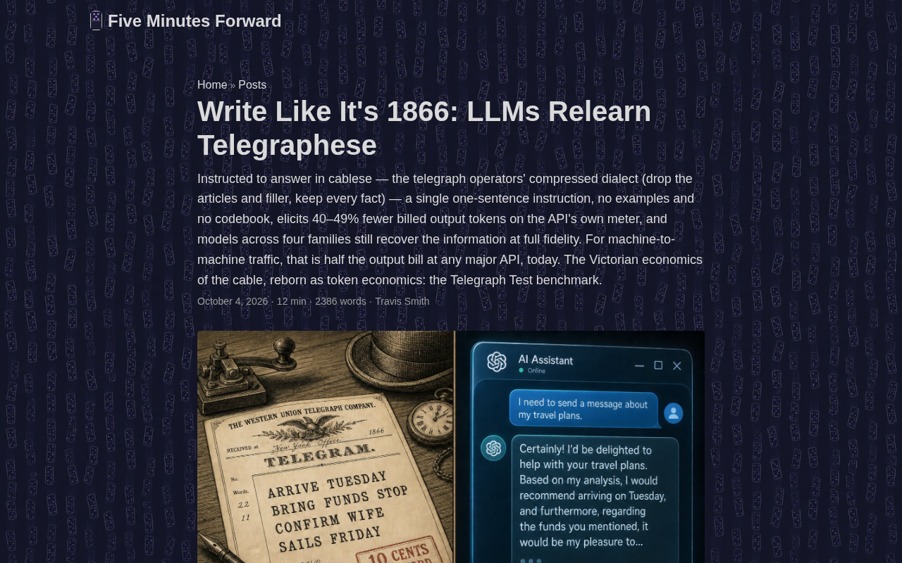 When LLMs Relearn Telegraphese: The 1866 Art of Brevity Returns in the AI Era