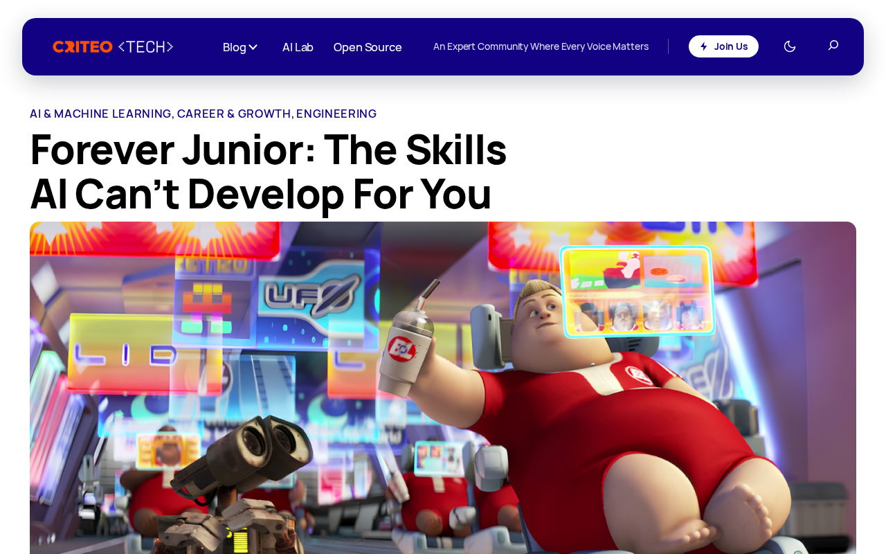 Forever Junior: The Core Skills AI Can't Develop for You