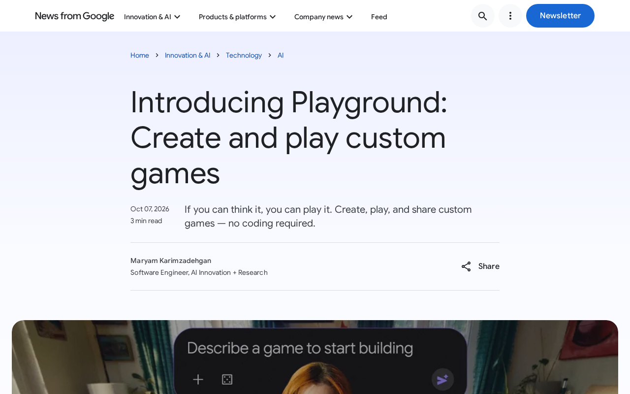 Playground:用AI创建并畅玩自定义游戏的新平台