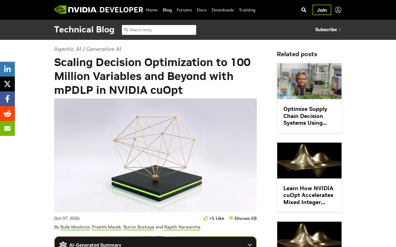 NVIDIA cuOpt Breakthrough: mPDLP Scales Decision Optimization to 100 Million+ Variables