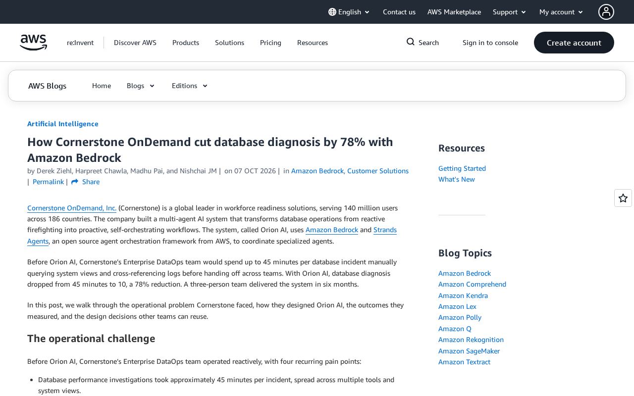 How Cornerstone OnDemand Used Amazon Bedrock to Cut Database Diagnosis Time by 78%