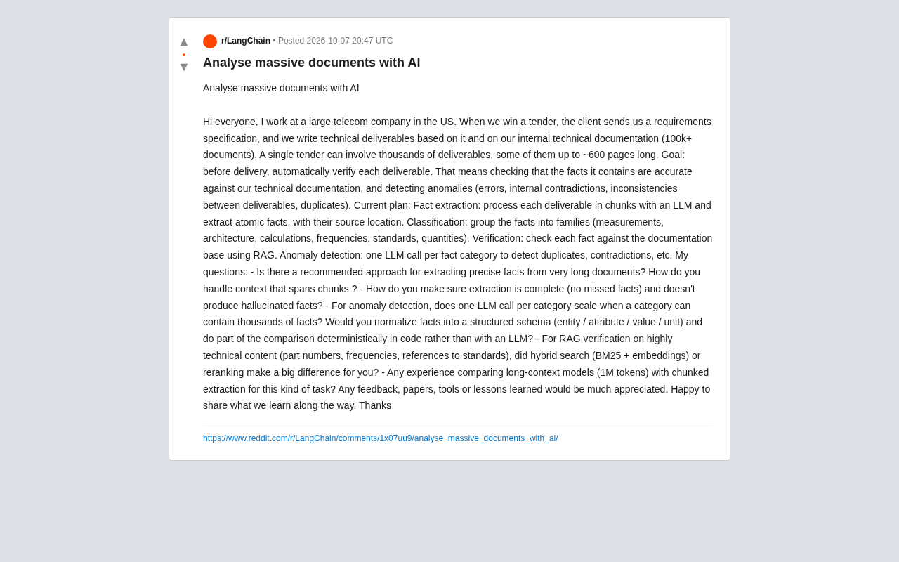 AI Analysis of Massive Technical Documentation: Fact Extraction, RAG Validation, and Anomaly Detection in Practice