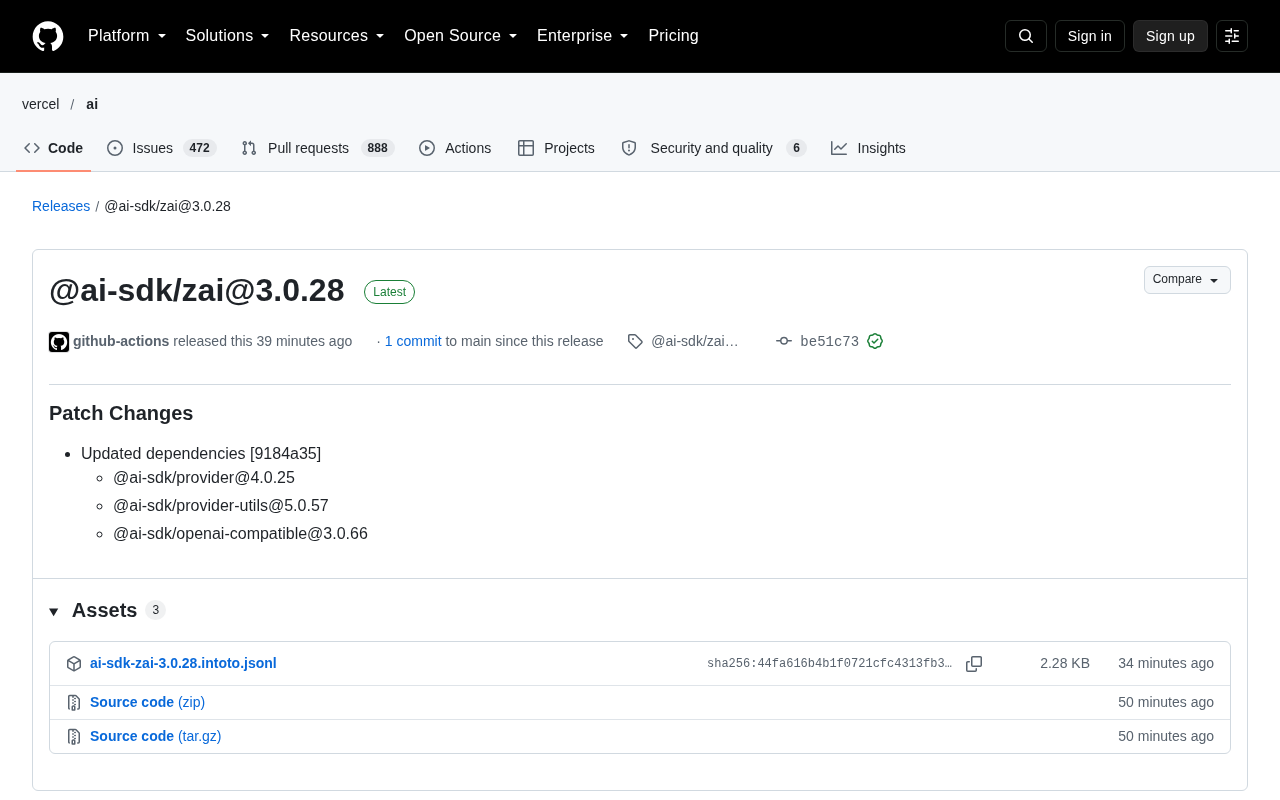 rss source: @ai-sdk/zai@3.0.28
