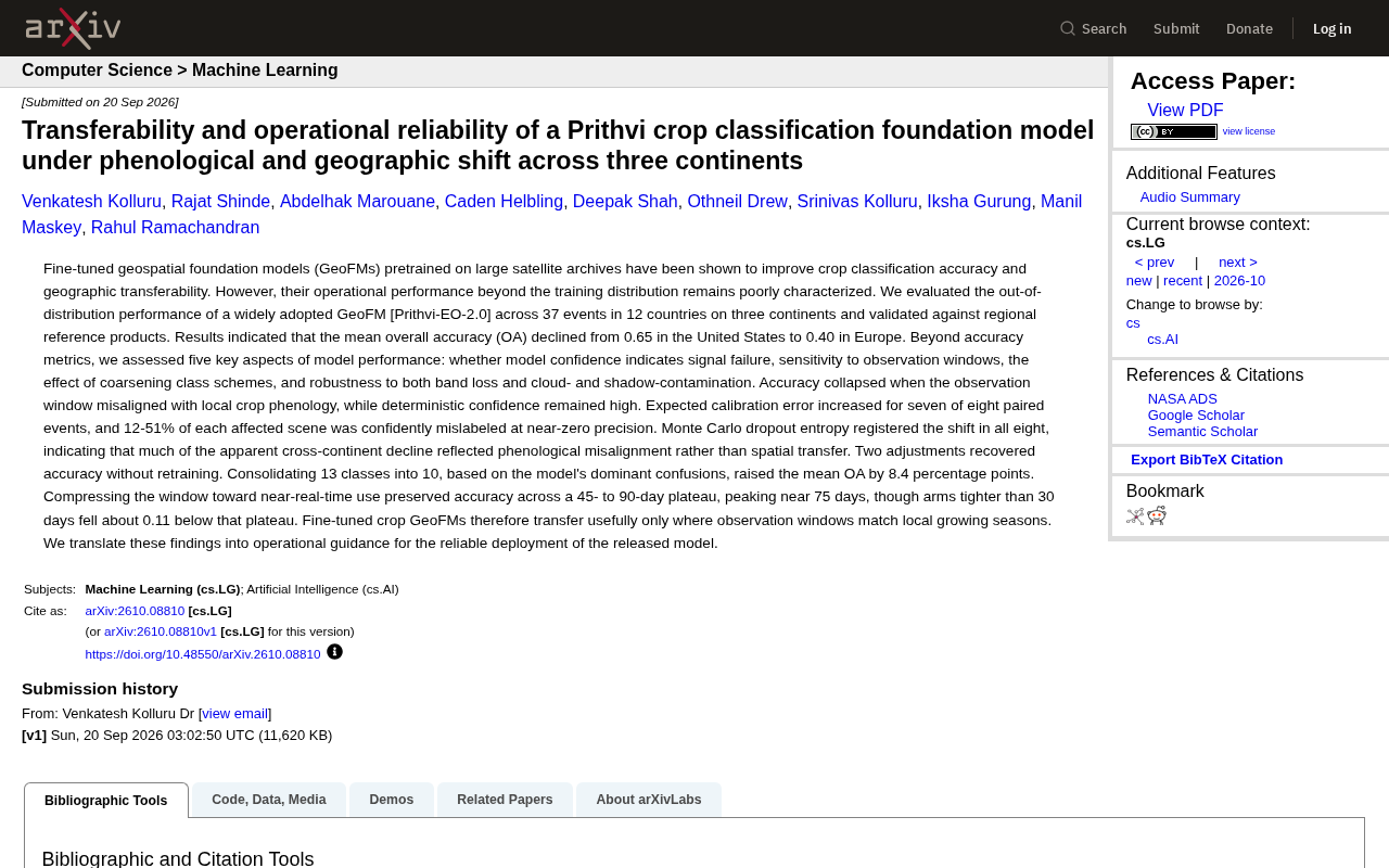 Cross-Continent Transfer Testing of Prithvi Crop Classification Foundation Model: Phenological Misalignment Is the Real Culprit Behind Accuracy Collapse