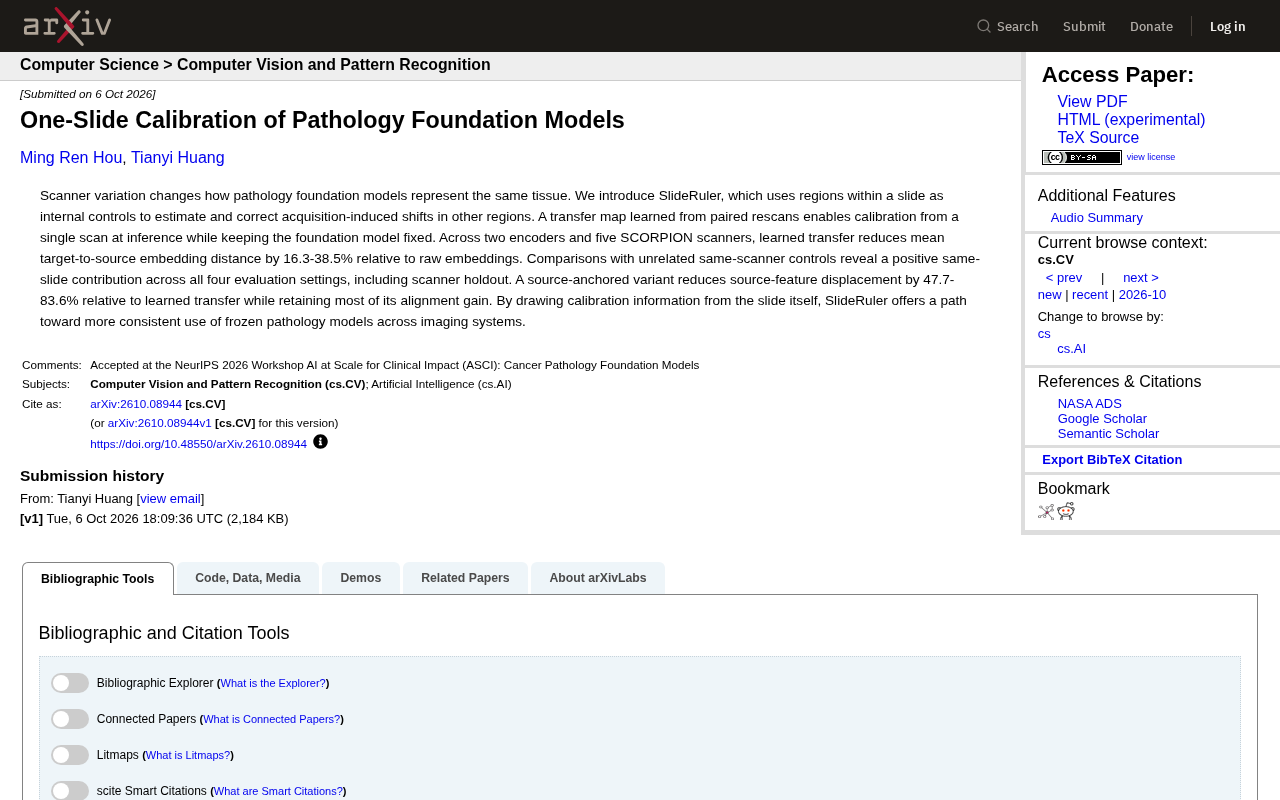 SlideRuler: Calibrating Scanner Bias in Pathology Foundation Models with a Single Slide