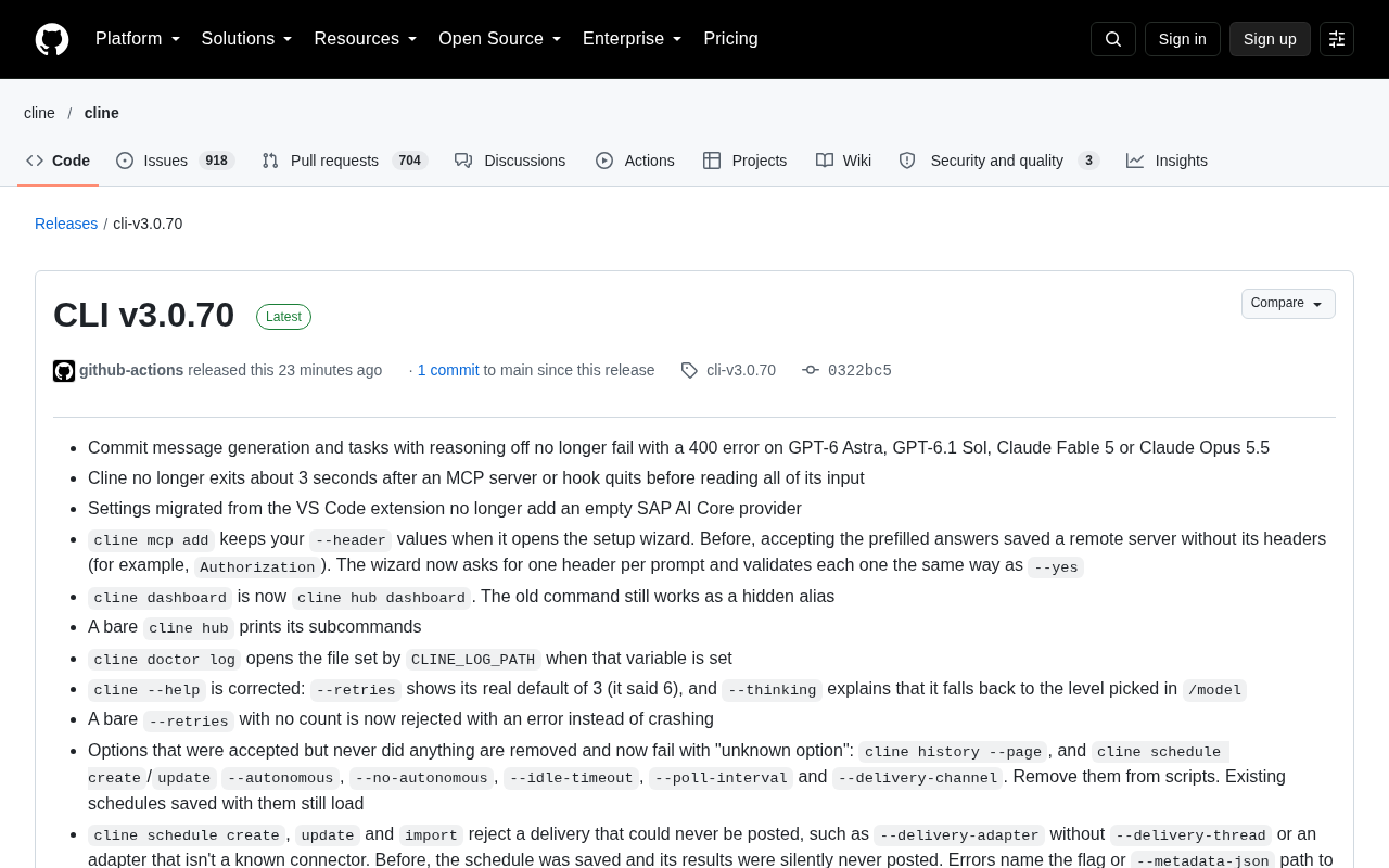 Cline CLI v3.0.70 Update Breakdown: Critical Bug Fixes and Model Catalog Refresh