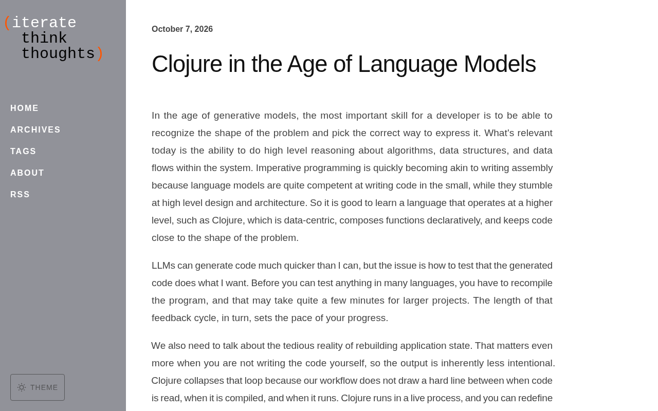 Clojure in the Age of Language Models: New Opportunities for Functional Programming