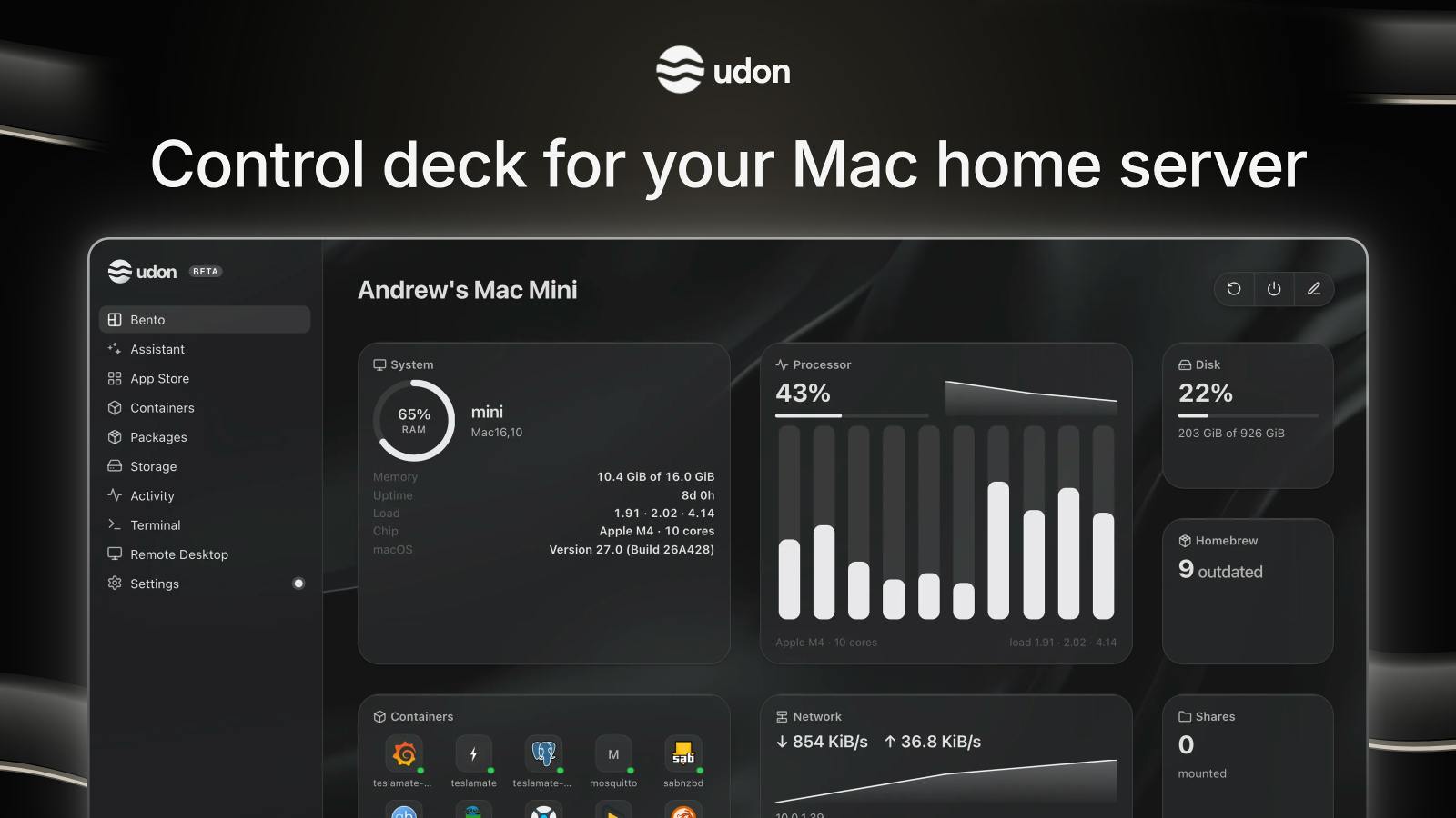 Udon: Turn Your Mac into a Home Server with an AI Sysadmin
