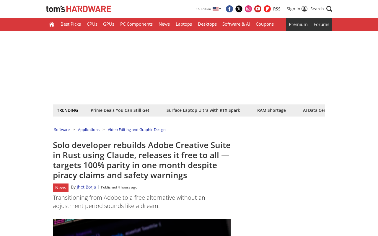 Solo Developer Rebuilds Adobe Creative Suite with Rust and Claude