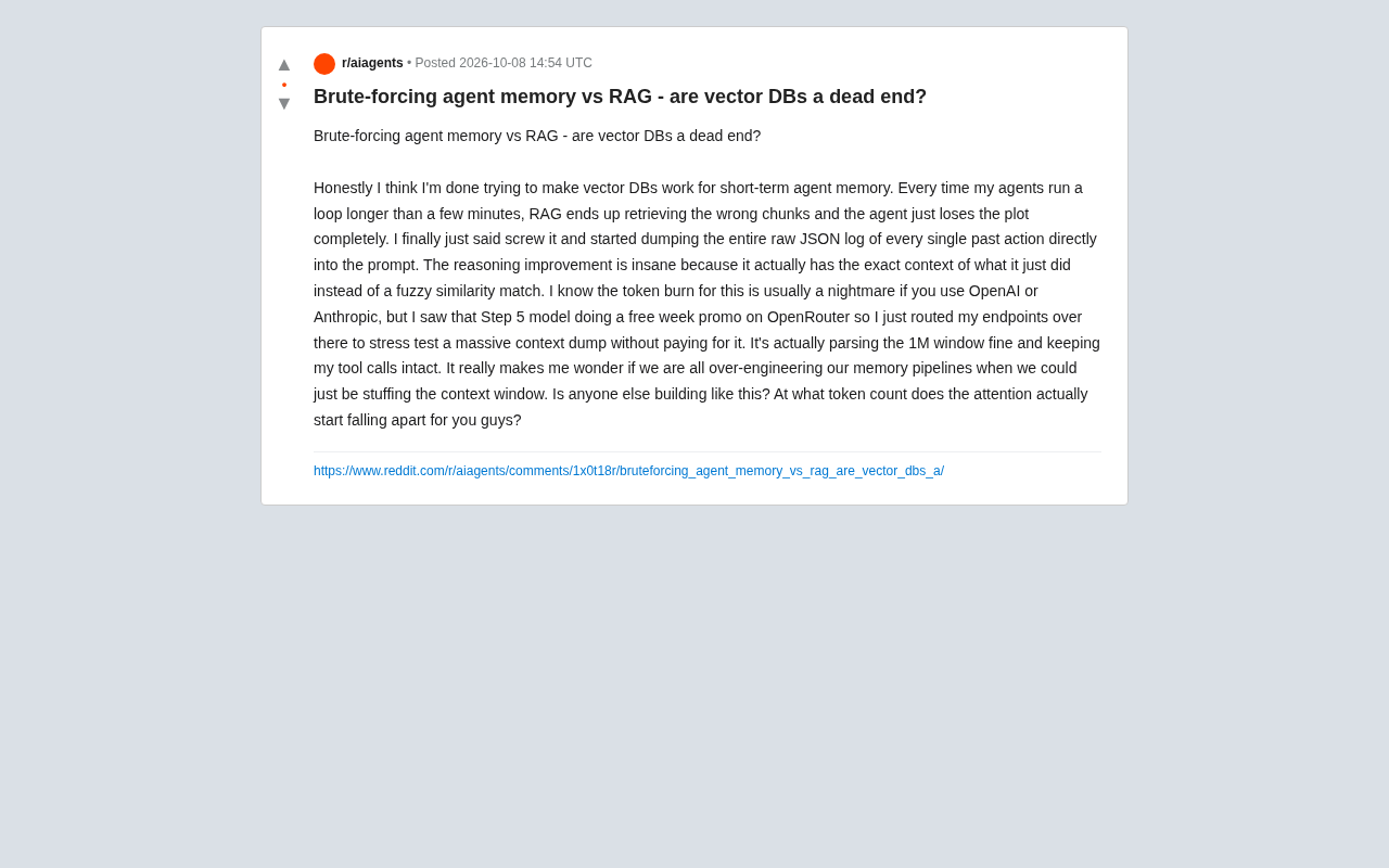 Brute-Force Context Stuffing vs. RAG: Is Vector DB a Dead End for Agent Memory?