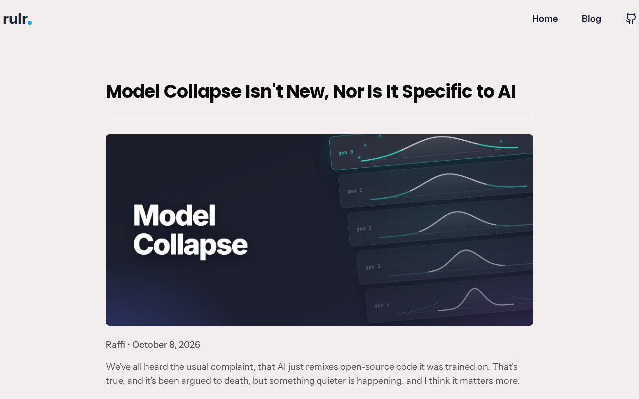 Model Collapse Isn't Unique to AI: An Old Problem in a New Disguise