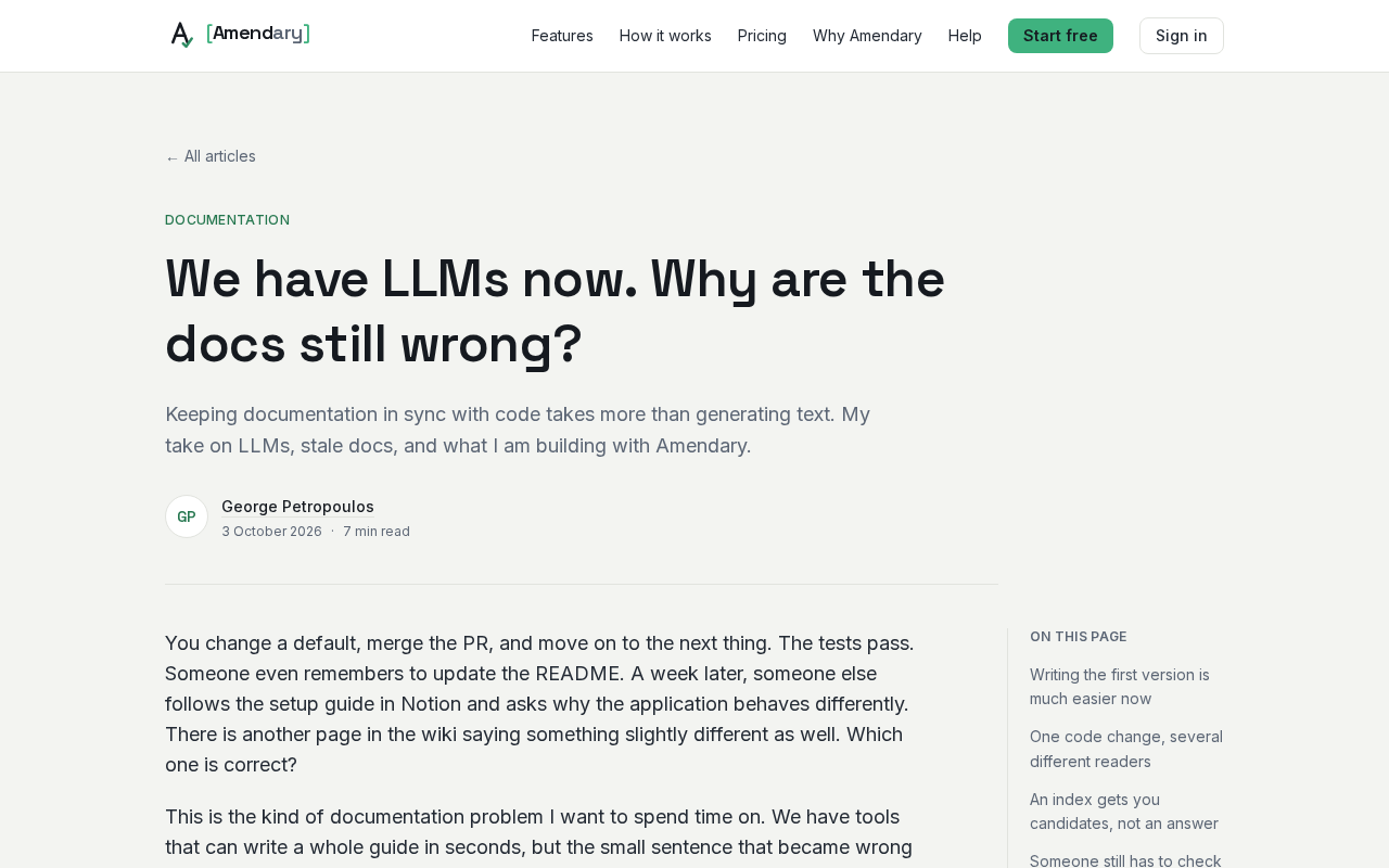 Why Is Technical Documentation Still Wrong in the Age of LLMs?