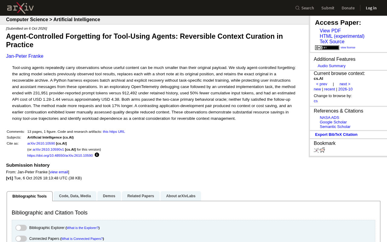 Reversible Context Management: Teaching AI Agents to "Selectively Forget"