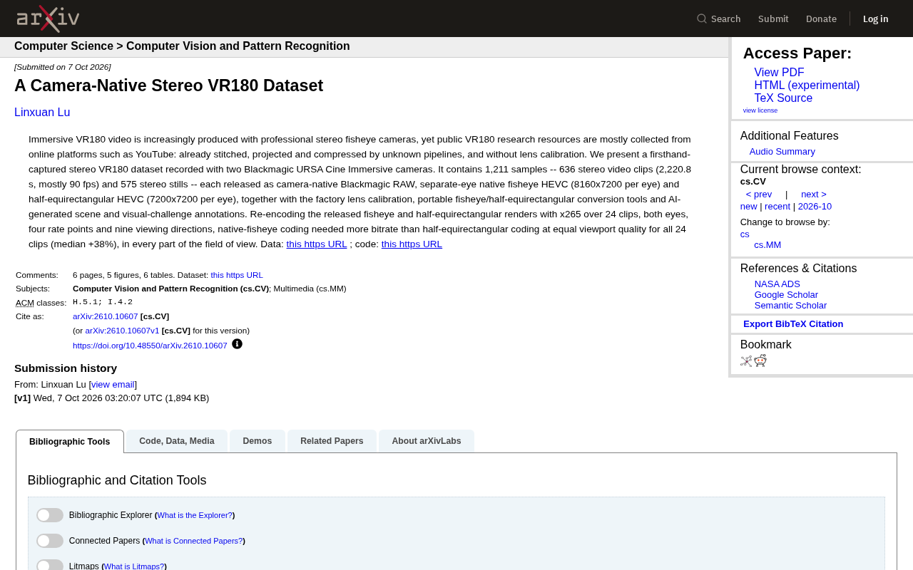 The First Camera-Native Stereo VR180 Dataset: Filling the Gap in Immersive Video Research