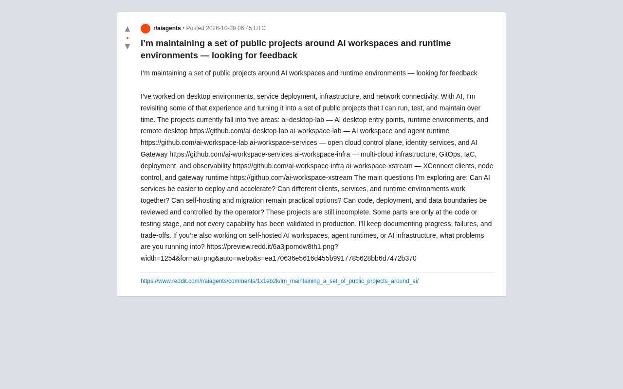 Open-Source AI Workspace: Building a Self-Hostable Agent Runtime Environment