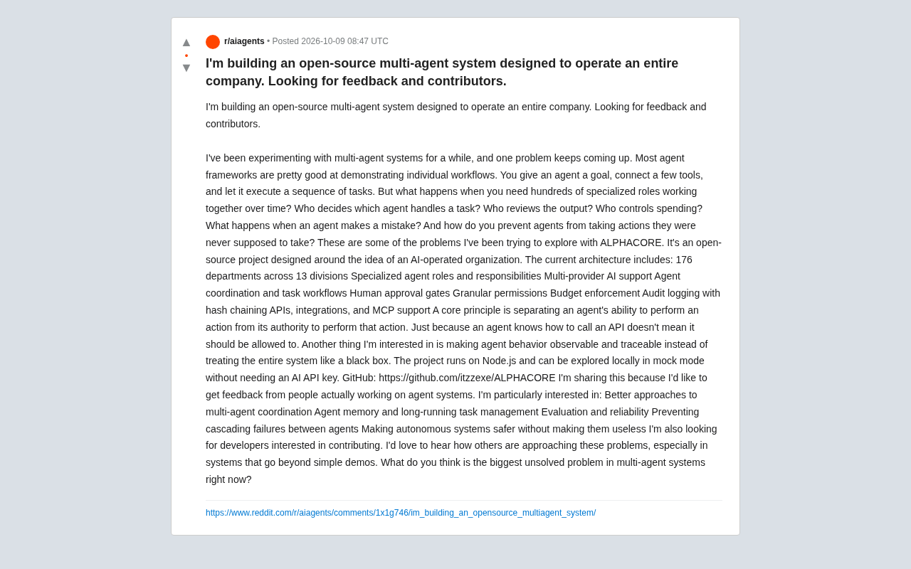 ALPHACORE:用多智能体系统运营整个公司的开源实验