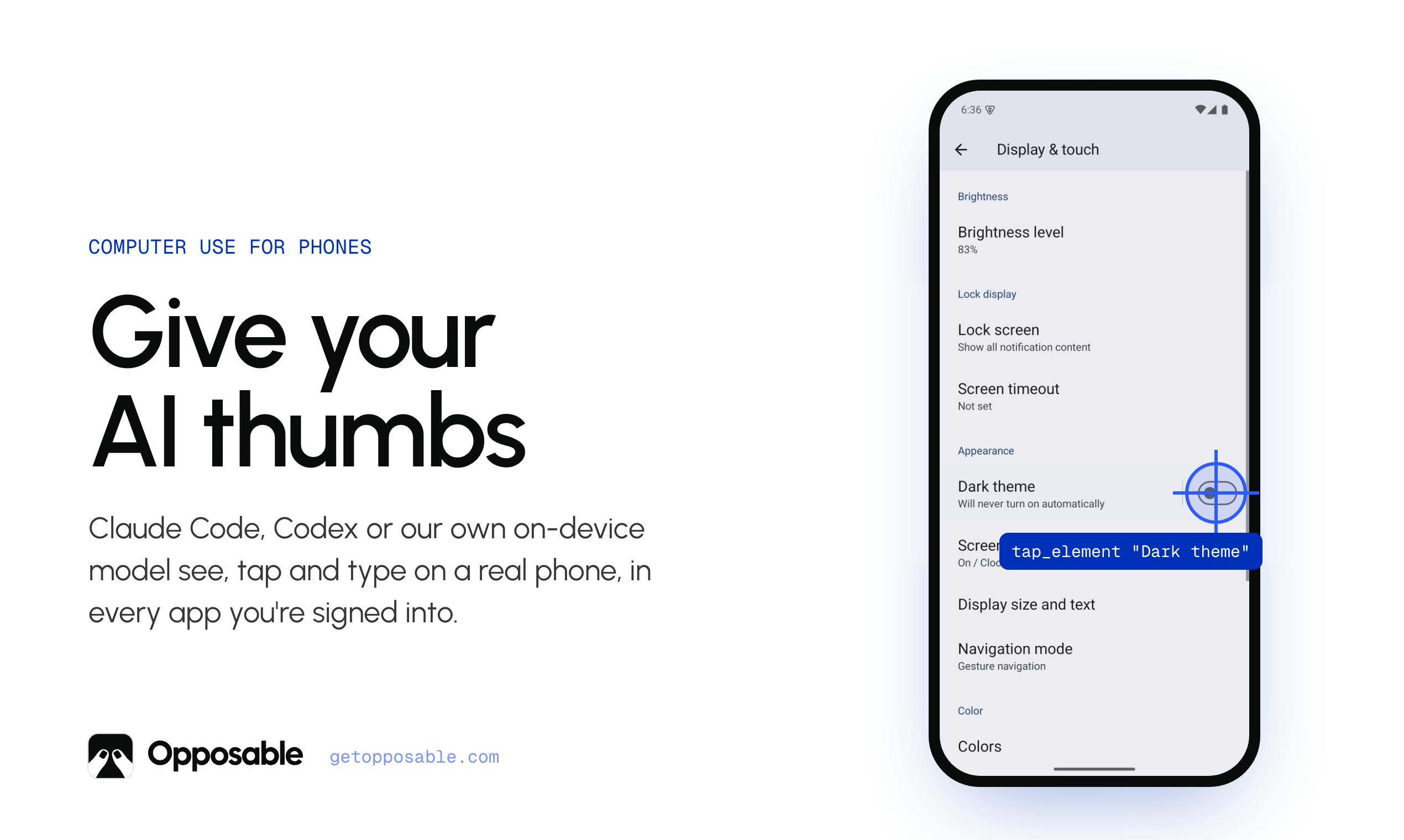 Opposable: Letting AI Control Real Phones — Giving Claude a "Thumb"