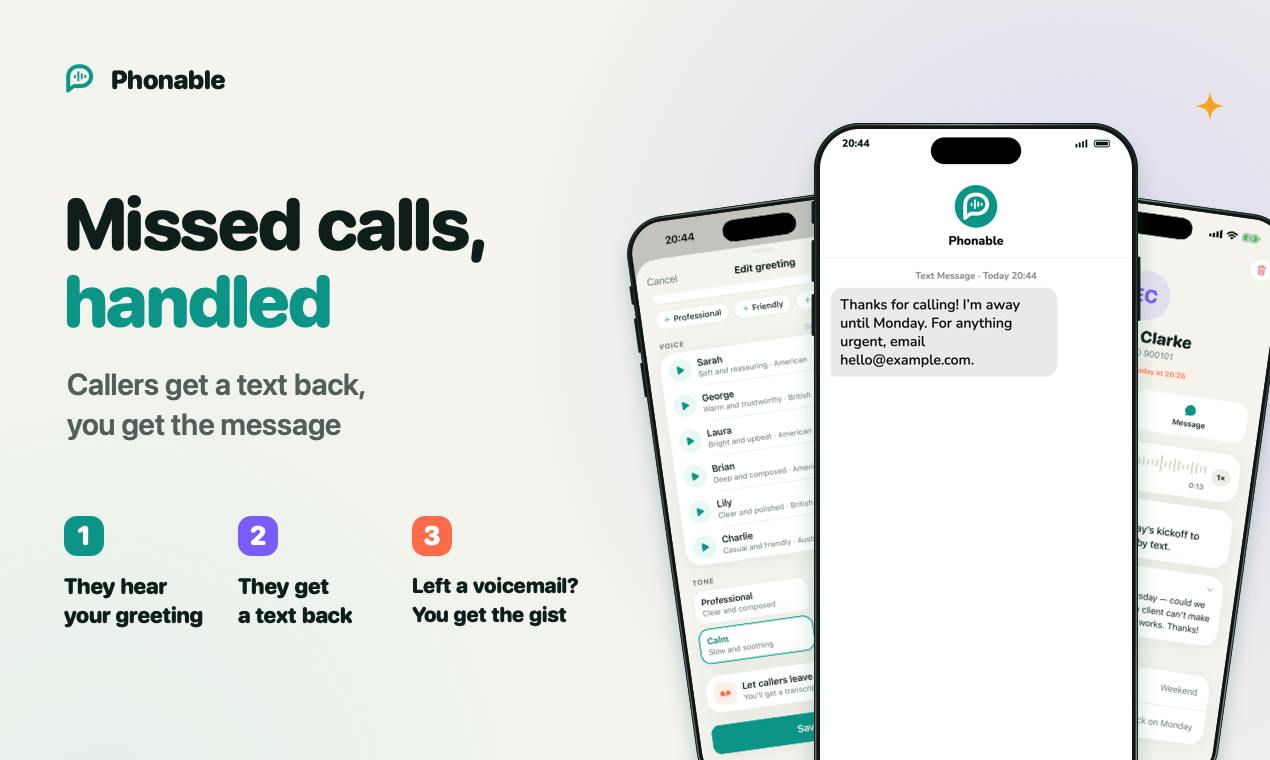 Phonable: Reimagining the iPhone Missed Call Experience with AI Voicemail