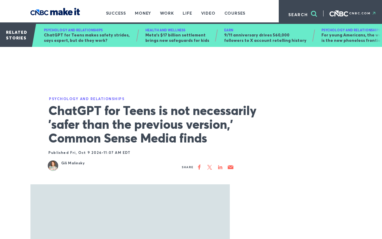 Is ChatGPT's Teen Version Really Safer? A Question Worth Asking