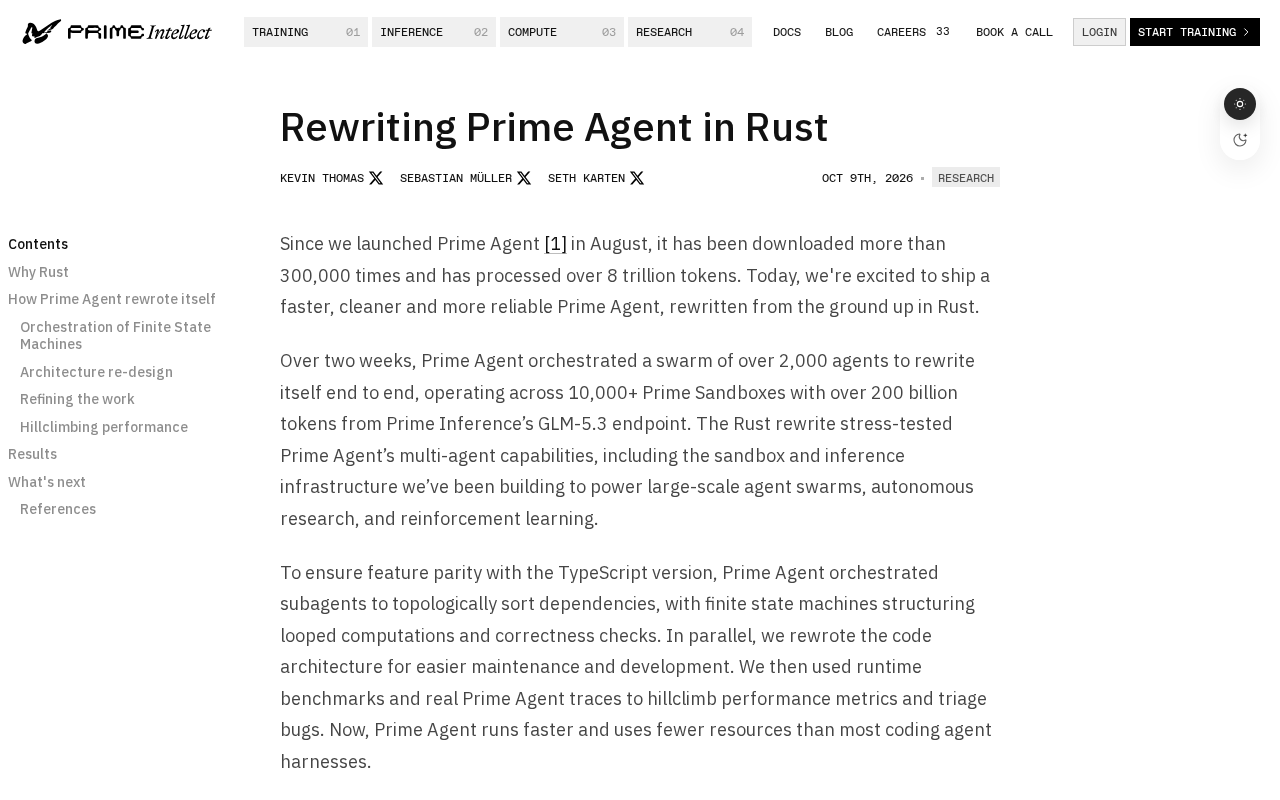 Rewriting Prime Agent in Rust: Engineering Reflections on Performance and Safety
