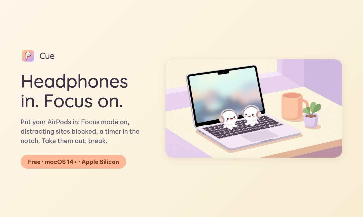 Cue: Put On Your AirPods, Mac Automatically Enters Focus Mode