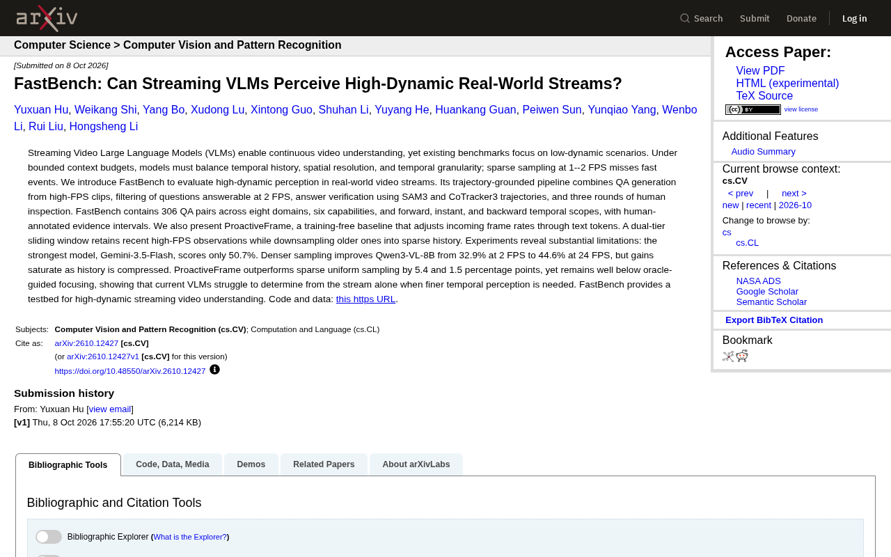 FastBench: Can Streaming VLMs Perceive High-Dynamic Real-World Video Streams?