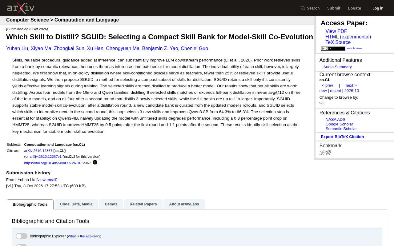 SGUID: Distilling a Lean Skill Library for Co-Evolution of LLM Skills and Models
