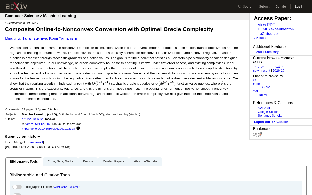Composite Online-to-Nonconvex Conversion with Optimal Oracle Complexity
