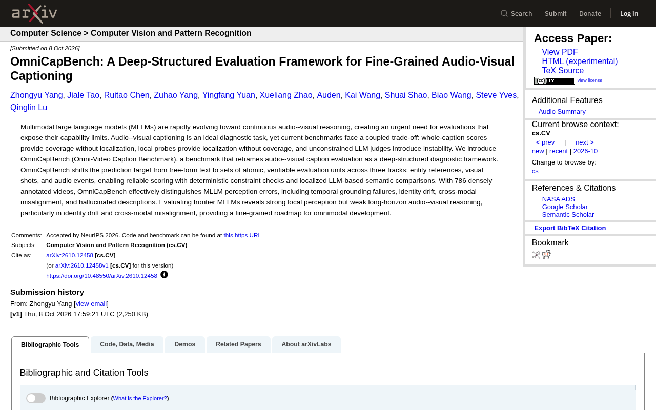 OmniCapBench: A Deeply Structured Framework for Audio-Visual Caption Evaluation