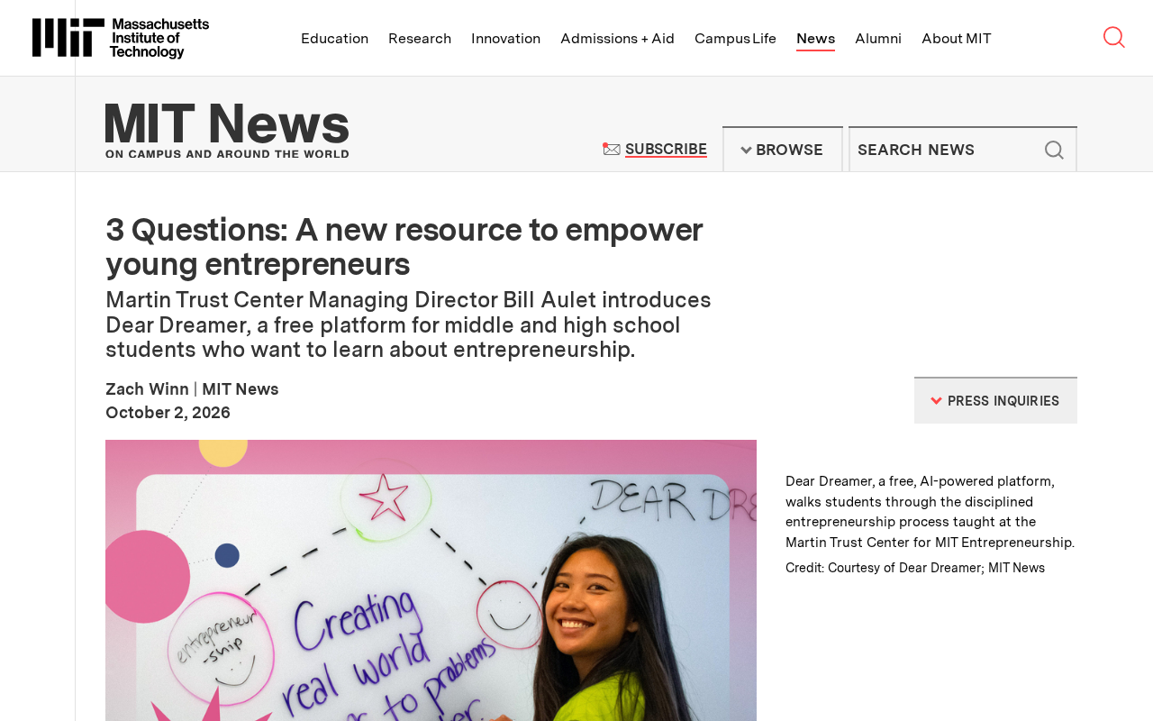 MIT Launches Dear Dreamer: A Free Platform for Youth Entrepreneurship Education