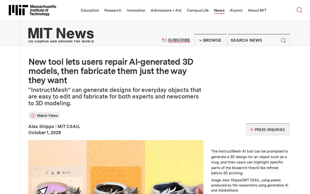 InstructMesh: A New Tool for Repairing AI-Generated 3D Models