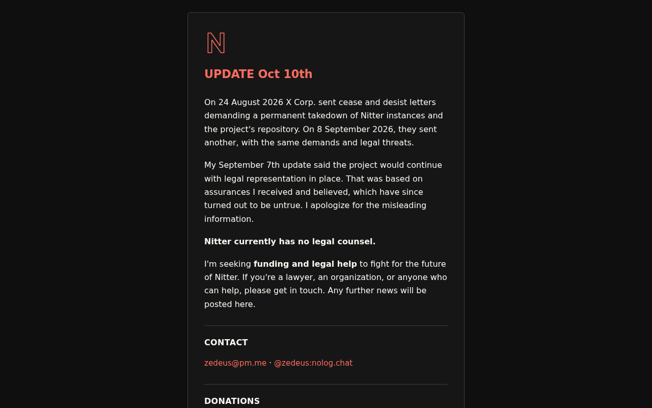 Nitter Faces Funding and Legal Troubles, Open-Source Anonymous Frontend Appeals for Help