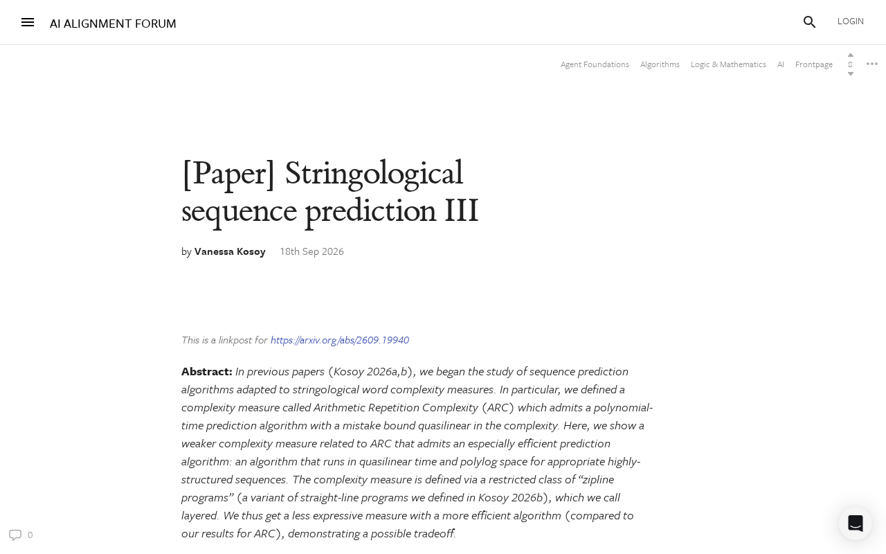 New Advances in Stringological Sequence Prediction: The Efficiency Trade-off Between ARC and Layered Zipline Programs