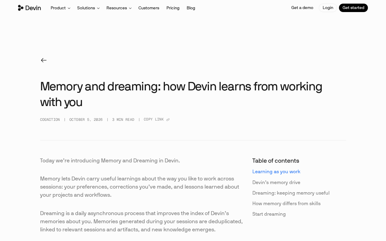Devin 的记忆与「做梦」:AI 编程助手如何从协作中学习