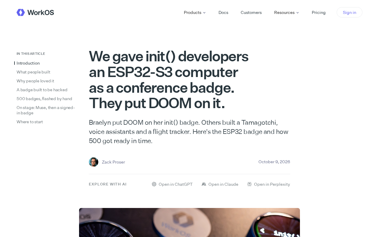 They Turned the ESP32-S3 Into a Conference Badge — and Developers Ran DOOM on It