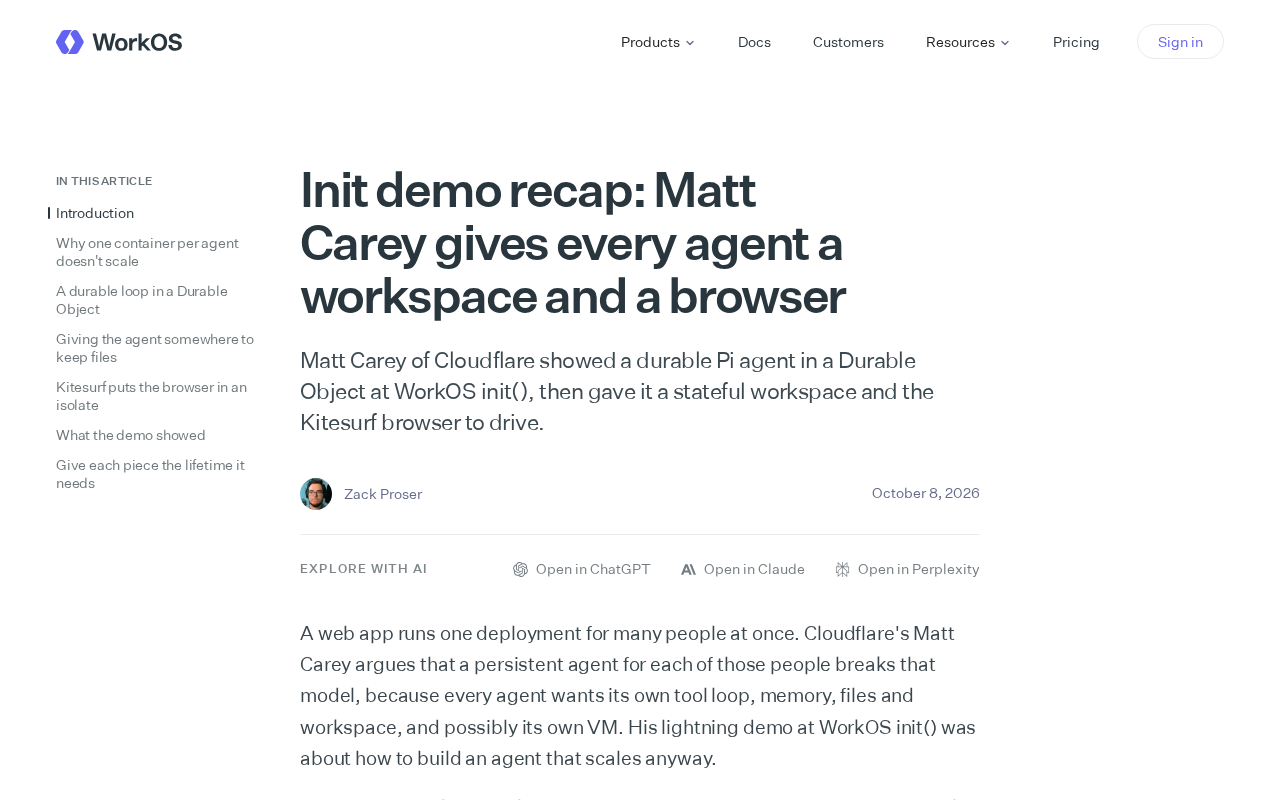 Cloudflare Matt Carey 为每个 AI Agent 配工作区与浏览器