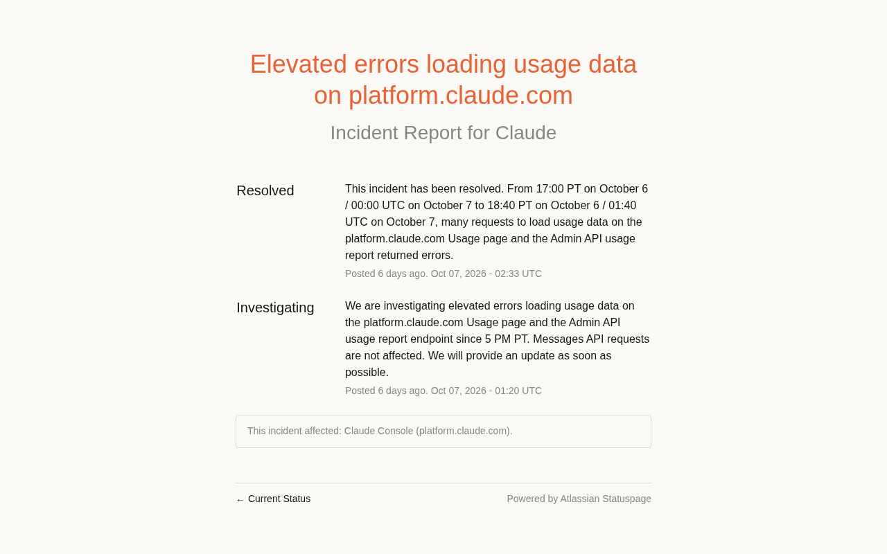 Postmortem and Lessons from the Claude Platform Usage Data Loading Incident