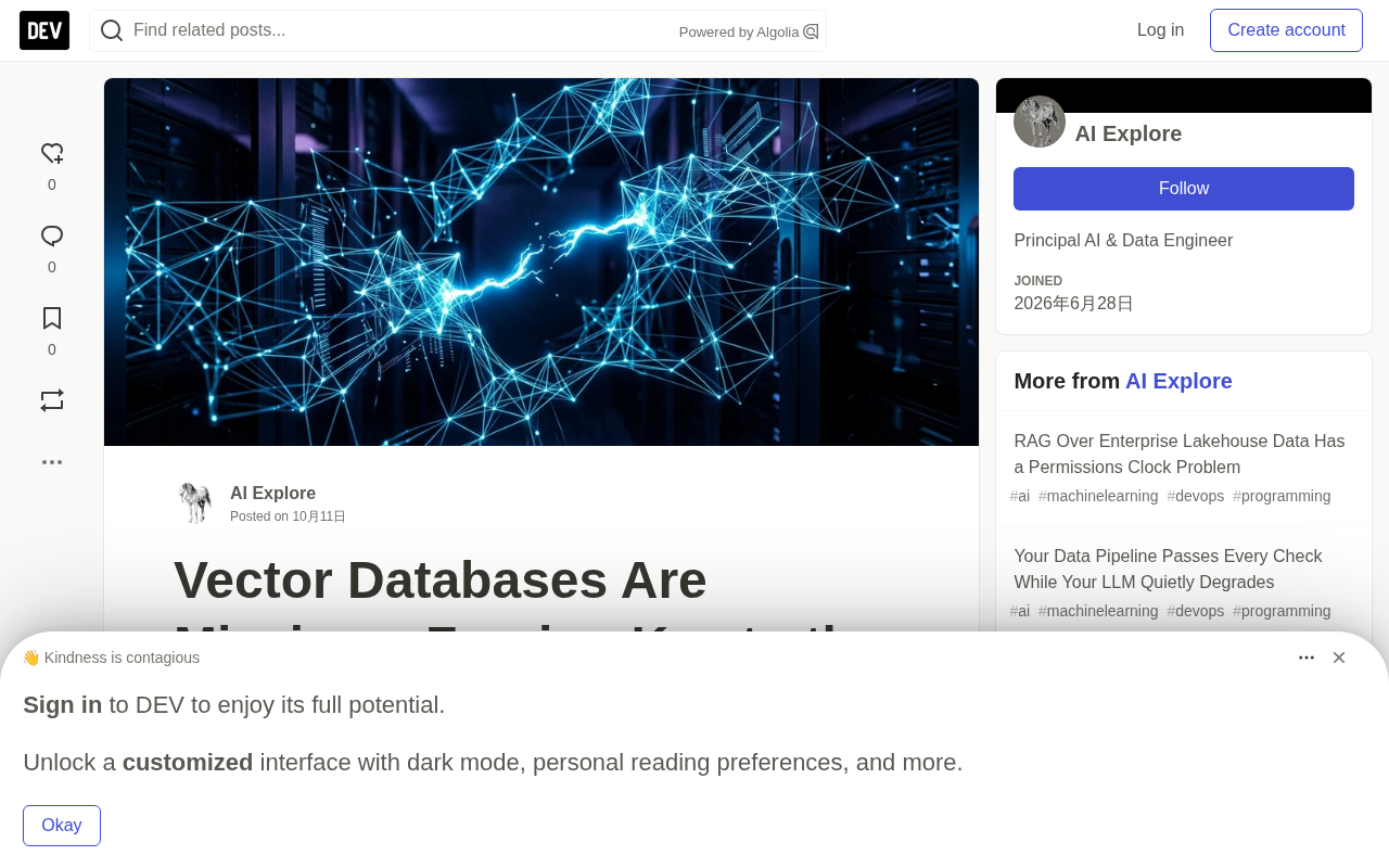 Vector databases' missing model version foreign key