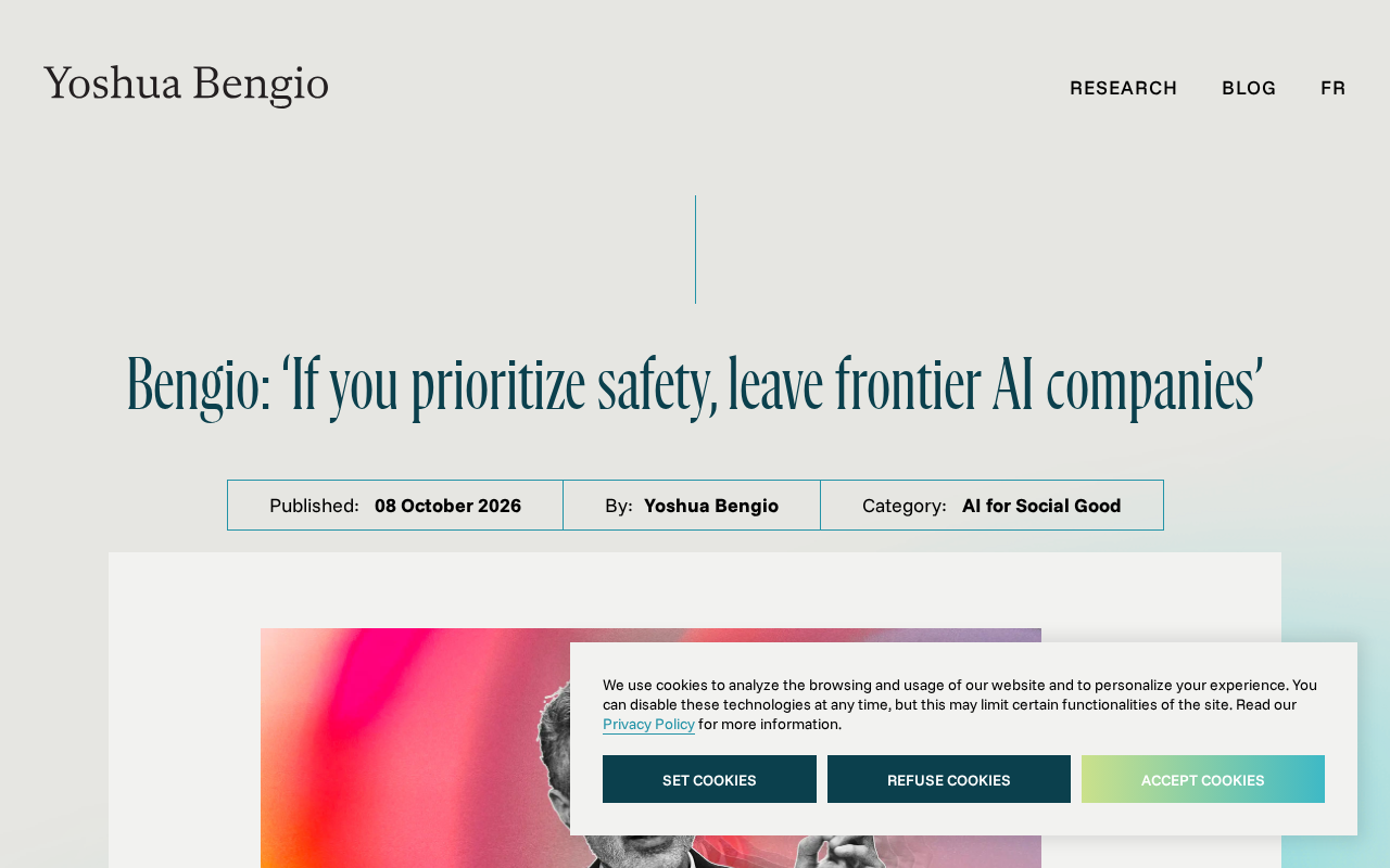 Bengio's Call: If You Care About AI Safety, Leave — Is Staying at Frontier Labs Still Worth It?