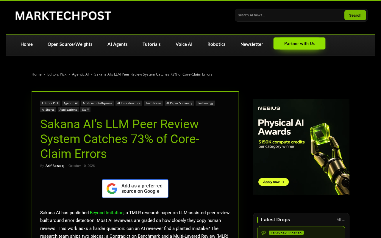 Sakana AI's Multi-Layered Review System Achieves 73% Core-Claim Error Detection Rate
