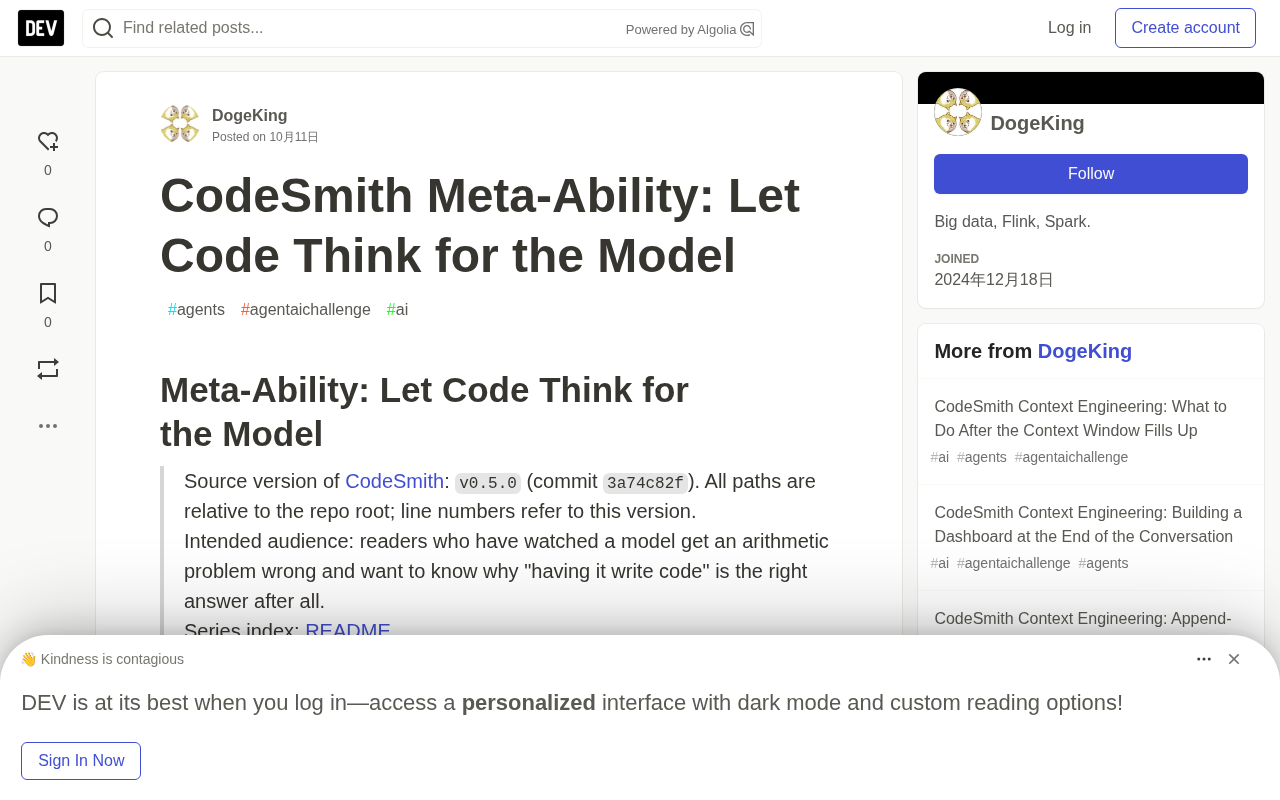 Meta-Ability: Let Code Think for the Model — A Deep Dive into CodeSmith's RLM Design