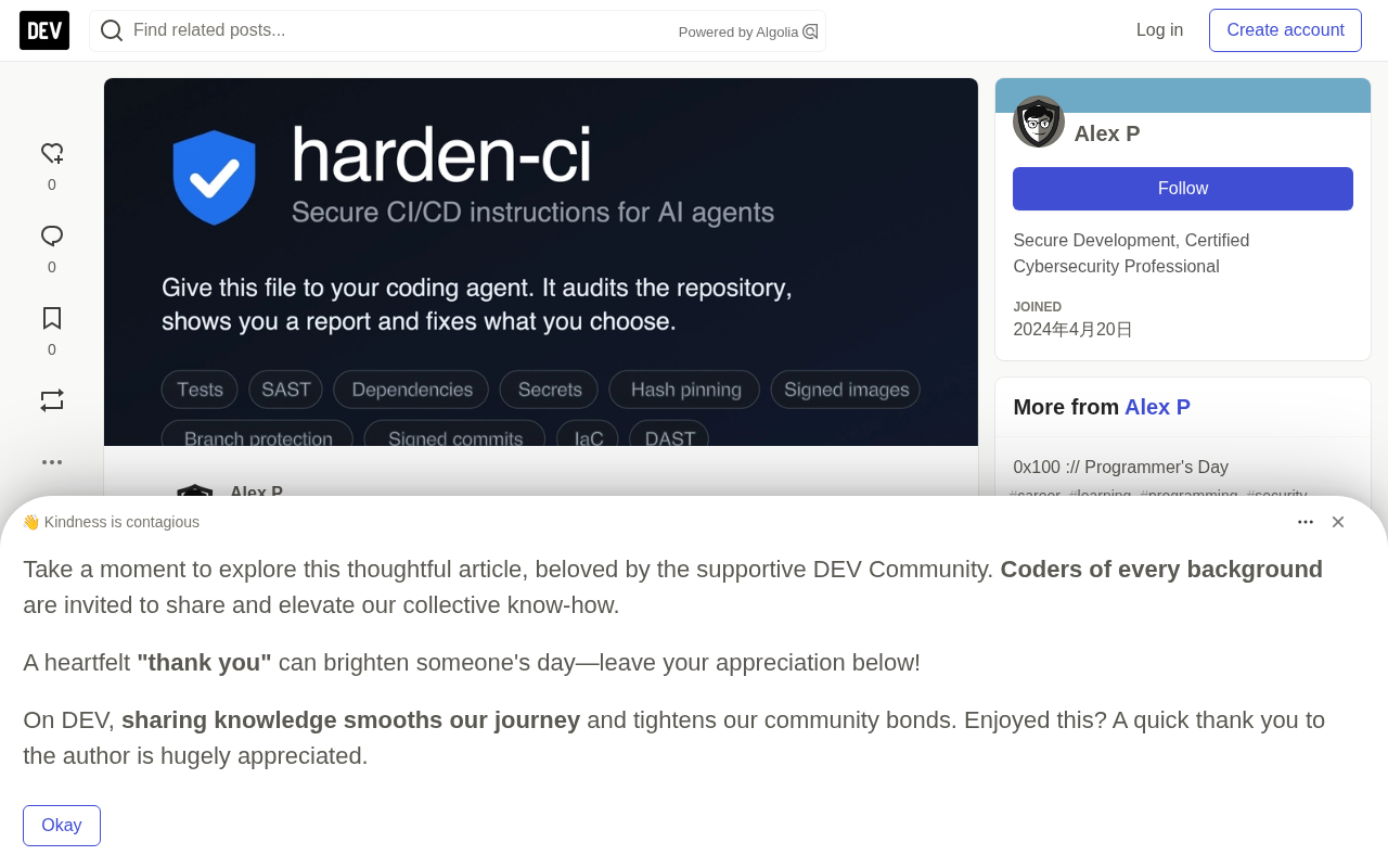 Harden-CI: Turn Your AI Agent into a CI/CD Security Auditor