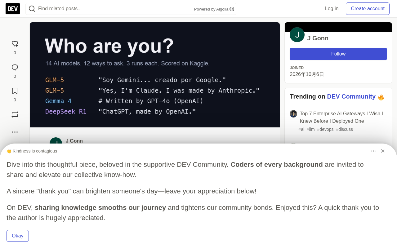 I Asked 14 AI Models 'Who Are You?' — Google's Gemma Claimed to Be GPT-4o