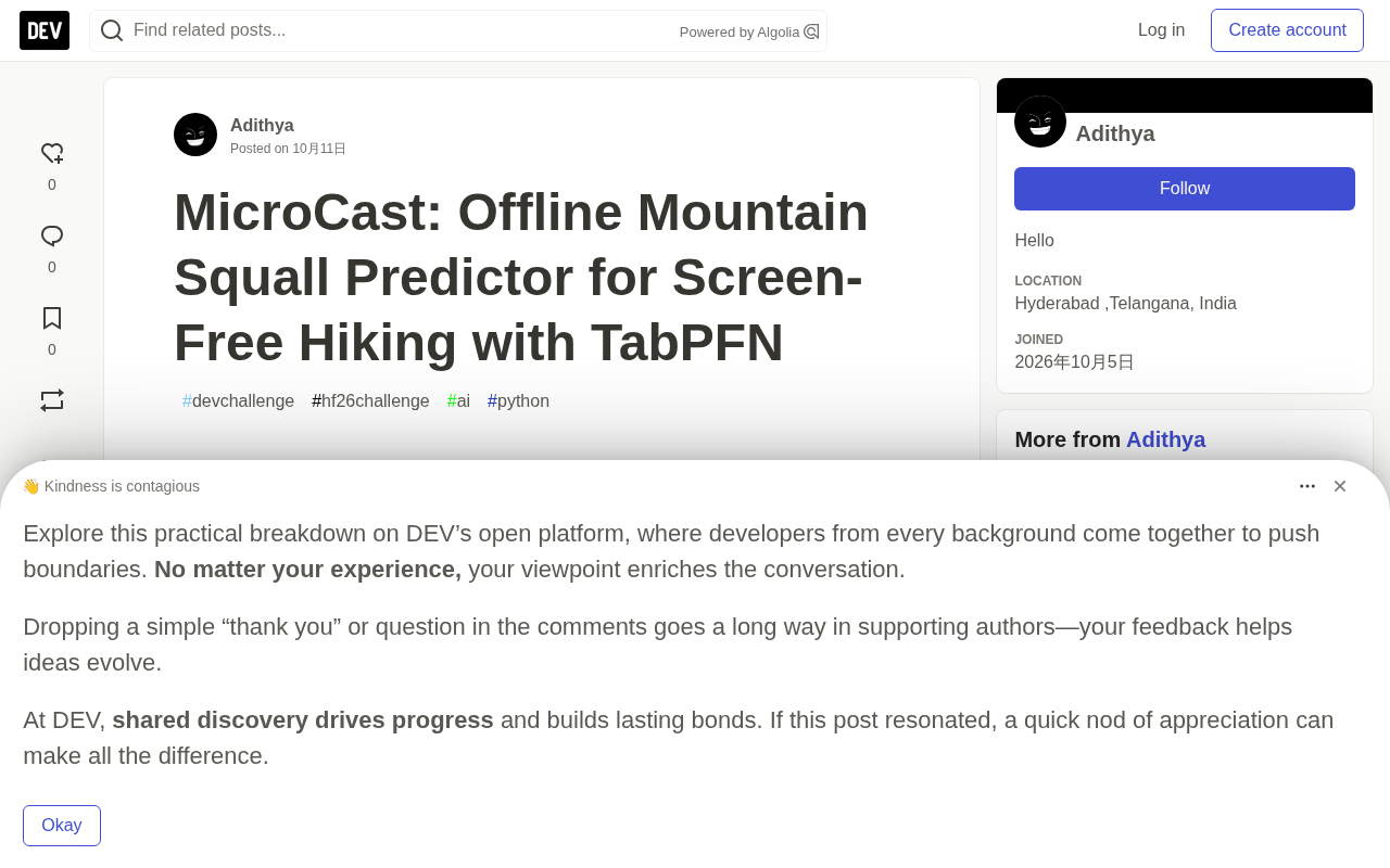 MicroCast: An Open-Source Offline Mountain Weather Alert System Built on TabPFN
