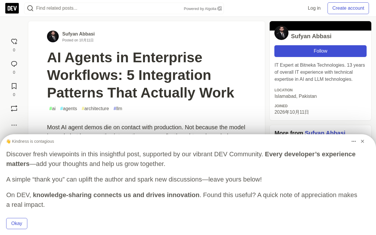 AI Agents in Enterprise Workflows: 5 Integration Patterns That Actually Work