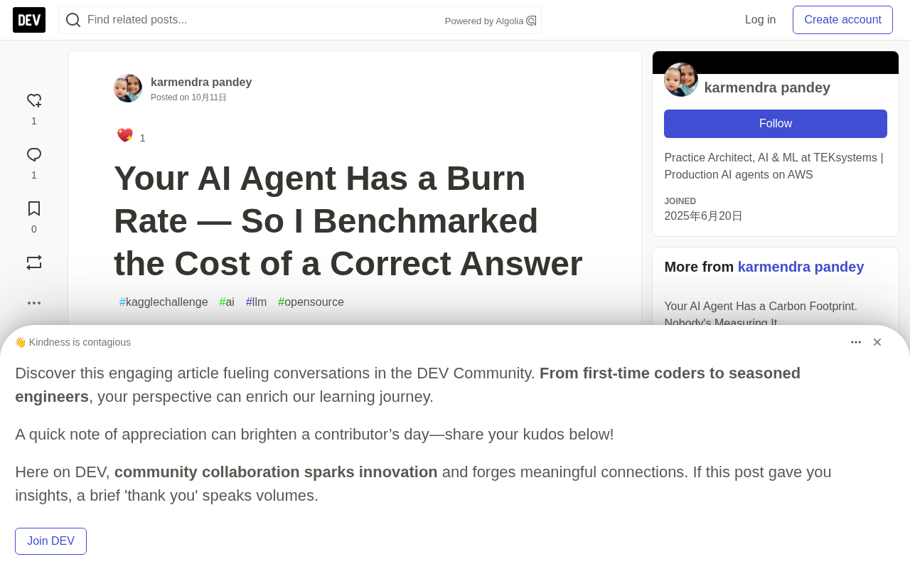 The True Cost of AI Agents: What Does Each Correct Answer Actually Cost You?