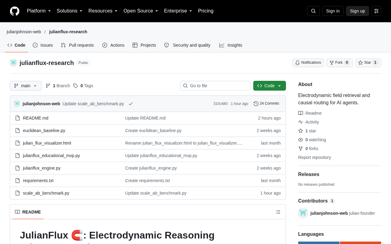 JulianFlux: Reimagining AI Vector Retrieval and Causal Routing Through Electrodynamics